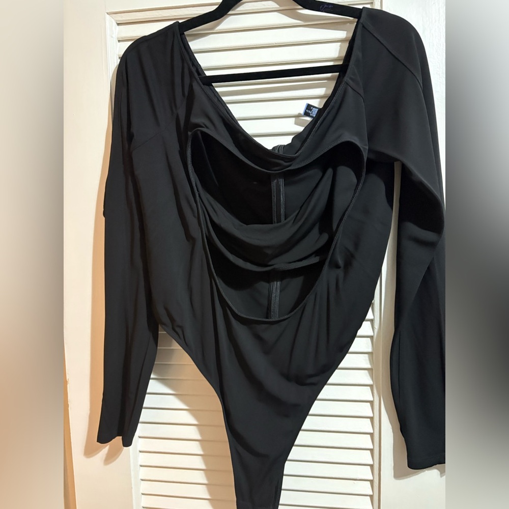 Mugler H&M  Black Drape Front Bodysuit